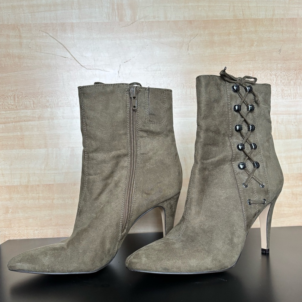 Nine West Olive Suede Ankle Boots